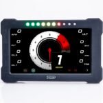 PRD GT 7 digital dash display showing the analog tachometer layout with gear indicator and RGB shift lights